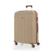 MÇS 3lü Set Kırılmaz Silikon Seyahat Valizi Bavulu V305 Şampanya/Kahve - 3