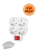 Wuvera 4’lü Anahtarlı Çocuk Korumalı Golyat Priz – Güvenli, Pratik, Modern - 1