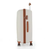 MÇS 3lü Set Kırılmaz Silikon Seyahat Valizi Bavulu V305 Kemik Kahve - 6