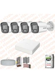 FİXRON HIKVISION COLORVU GECE 7/24 RENKLİ 4 KAMERALI SET 500GB HDD - 1