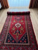 113x268 cm El Dokuma Yolluk, Mükemmel Durumda Yün Halı, Antika Anadolu Nadir Desenli Yolluk, Canlı Renkli Halı - 5