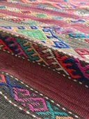 167x331 cm Türk Kilim Halısı, Canlı Renkler ve Koçboynuzu Motifi, El Dokuma Yün Halı, Antika Anadolu Kilim - 4