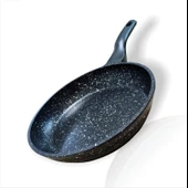 27cm Büyük Bakalit Kulp Yanmaz Yapışmaz Granit Yüzey Ağır Alaşım Döküm Tava - 2