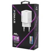 Syrox PDQ30B 30W PD QC 4.0 1xUSB-A + 1xType-C Port Çıkışlı Şarj Cihazı - Beyaz - 2