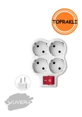 Wuvera 4’lü Anahtarlı Çocuk Korumalı Golyat Priz – Güvenli, Pratik, Modern - 2