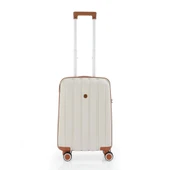 MÇS 3lü Set Kırılmaz Silikon Seyahat Valizi Bavulu V305 Kemik Kahve - 11