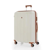 MÇS 3lü Set Kırılmaz Silikon Seyahat Valizi Bavulu V305 Kemik Kahve - 3