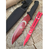 COLUMBİA MF031 TÜRK BAYRAĞI DESENLİ AV BIÇAĞI & KELEBEK ÇAKI - 1