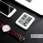 Saat Nem Sıcaklık Ölçer Zaman Hava Durumu Isı Gösterge Dijital Ekran Termometre Ev Oda Ofis Kuluçka Sera Depo Medikal thumbnail 6