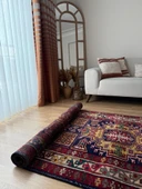 116x313 cm El Dokuma Yolluk, Canlı Renkler ve Harika Desenler, Antika Anadolu Yün Halısı, Şık Ev Dekoru - 3