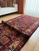 116x313 cm El Dokuma Yolluk, Canlı Renkler ve Harika Desenler, Antika Anadolu Yün Halısı, Şık Ev Dekoru - 4