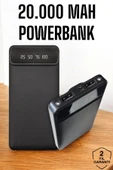 20.000 Mah Led Işıklı LCD Ekran USB Girişli Type-C Lightning Powerbank - 1