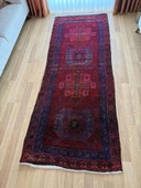 103x275 cm Muhteşem Renkli Yolluk, El Dokuma Vintage Yolluk, Modern Bohem Stili Halı, Harika Kondisyon - 3