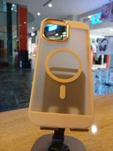 İPhone 14 Pro Max Uyumlu MagSafe Özellikli Kılıf Arka Yüzü Kılıf Renginde Mat Kapak Darbe Koruma Kapak - 3