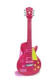 Bontempi Elektronik Pembe Gitar 56cm. Tuşu Telli ve Askılı - 1