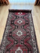 100x305 cm Eşsiz Desenli El Dokuma Yolluk, koyu Renkli Vintage Halı, Harika Kondisyonlu Bohem Tarzı Modern Yolluk - 1