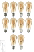 LED E27 St64  Armut Ampul 8W 2500K Gün Işığı ERD-53 - 1