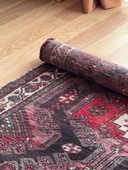 100x305 cm Eşsiz Desenli El Dokuma Yolluk, koyu Renkli Vintage Halı, Harika Kondisyonlu Bohem Tarzı Modern Yolluk - 6