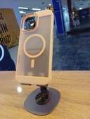 İPhone 14 Pro Max Uyumlu MagSafe Özellikli Kılıf Arka Yüzü Kılıf Renginde Mat Kapak Darbe Koruma Kapak - 2