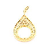 Yarım Altın Çerçeveli Kolye Ucu Altın Kaplama İşlemeli TGR-712 thumbnail 5