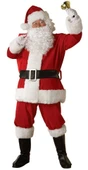 Yetişkin Noel Baba Kostümü Lüks Polar - 2
