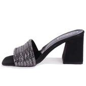 Dagoster DZA07-1284108 Siyah Topuklu Abiye Kadın Terlik - 3