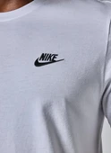 Nike Men Fit Beyaz Tişört Sportswear Club T-Shirt - 4