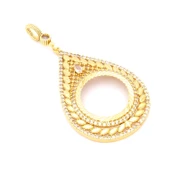 Yarım Altın Çerçeveli Kolye Ucu Altın Kaplama İşlemeli TGR-712 thumbnail 4