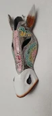 Otantik Zebra Maske Ahşap El Yapımı Afrika 30 cm Duvar Bahçe Cafe Süsleri - 5
