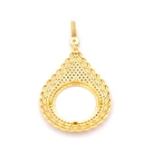 Yarım Altın Çerçeveli Kolye Ucu Altın Kaplama İşlemeli TGR-711 thumbnail 5