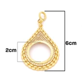 Yarım Altın Çerçeveli Kolye Ucu Altın Kaplama İşlemeli TGR-711 thumbnail 3