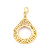 Yarım Altın Çerçeveli Kolye Ucu Altın Kaplama İşlemeli TGR-711 thumbnail 1