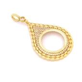 Yarım Altın Çerçeveli Kolye Ucu Altın Kaplama İşlemeli TGR-711 thumbnail 4