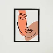 Kadın Silüet Çizim Çerçeveli Poster Tablo T1336 - 6