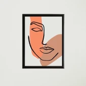 Kadın Silüet Çizim Çerçeveli Poster Tablo T1336 - 4
