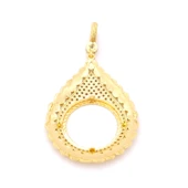 Yarım Altın Çerçeveli Kolye Ucu Altın Kaplama İşlemeli TGR-708 thumbnail 5