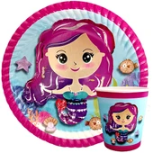 Deniz Kızı Baskılı Tabak Bardak Set 8'Li - 3