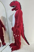 T-Rex Dinozor Kostümü Yetişkin Kırmızı thumbnail 1