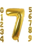 7 Yaş Doğum Günü Parti Kutlama Rakam Folyo Balon Altın Renk 36 Cm 16 Inç - 3