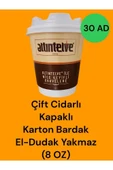 KARTON-SIZDIRMAZ KAPAKLI  Sıcak İçecek Bardağı ÇİFT DUVARLI (DW) EL DUDAK YAKMAZ (8-12 OZ SEÇENEKLİ) 30'lu - 1