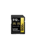 LEXAR 512GB LSD1800512G-BNNNG SD PROFESSIONAL 1800X SDXC UHS-II CARDS UP TO 280MB/S READ 210MB/S WRITE C10 V60 U3 - 1