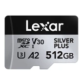 LEXAR 512GB LMSSIPL512G-BNANG MICROSD HIGH-PERFORMANCE SILVER PLUS MICROSDXC UHS-I UP TO 205MB/S READ 150MB/S WRITE C10 A2 V30 U3 WITH ADAPTER thumbnail 1