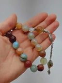 Akik Taşı Faset Kesim 17lik Efe Tesbih 14mm (54380) thumbnail 2