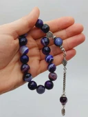 Akik Taşı Faset Kesim 17lik Efe Tesbih 14mm (54378) thumbnail 7