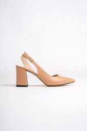 Ten Rengi Asimetrik Bantlı Stiletto Topuklu Ayakkabı - Polly - 2