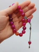 Akik Taşı Faset Kesim 17lik Efe Tesbih 14mm (54386) thumbnail 7