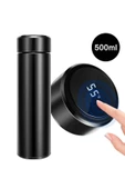 Led Dokunmatik Dereceli Göstergeli Dijital Çelik Termos Siyah 500 ml - 1