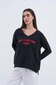 Trend Kadın Yeni "SAN FRANCISCO" yazılı sweatshirt ile şehir hayatının enerjisini üzerinizde taşıyın - 6