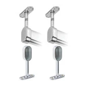 Askı Flanşı Krom Oval Kapalı Dolap Elbise Askı Aparatı (2 ADET) - 3