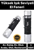 Deluxe 100 Metre Menzilli Tek Mod Beyaz Aydınlatma Cep Boyu Mini Mini Pilli El Feneri - 1